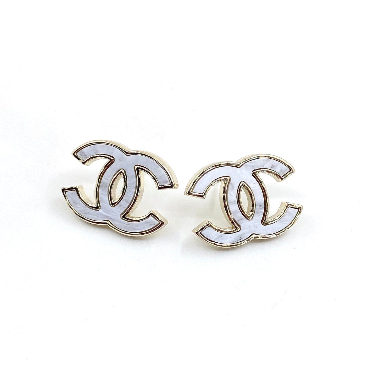18K Chanel Marble Earrings