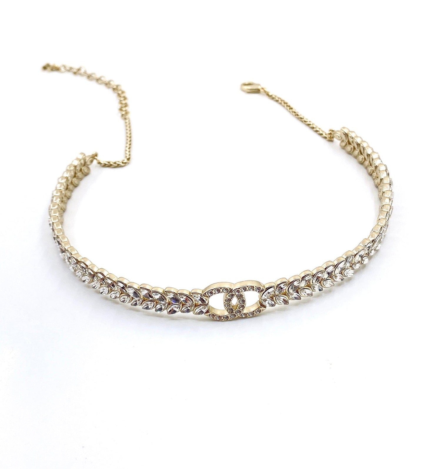 18K Chanel Chain Choker Diamonds Necklace