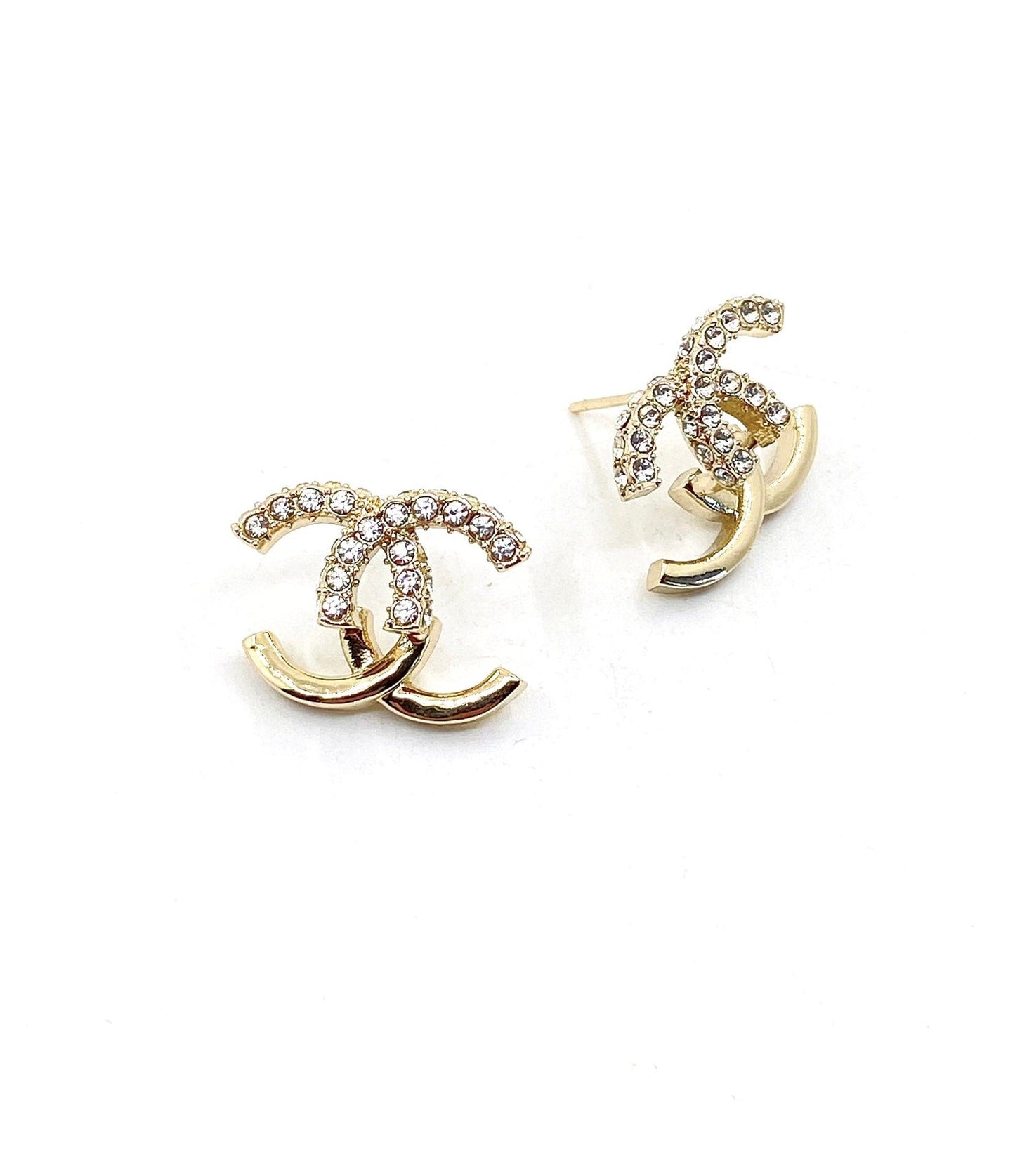18K Chanel Half Diamond Earrings
