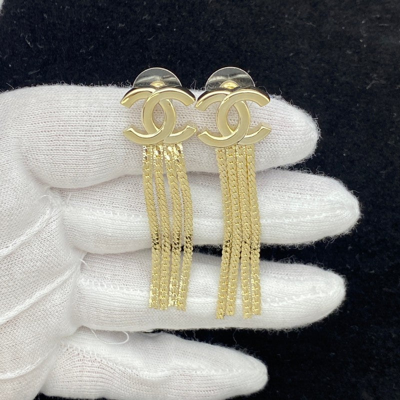 18K Chanel Long Tassel Gold Earrings