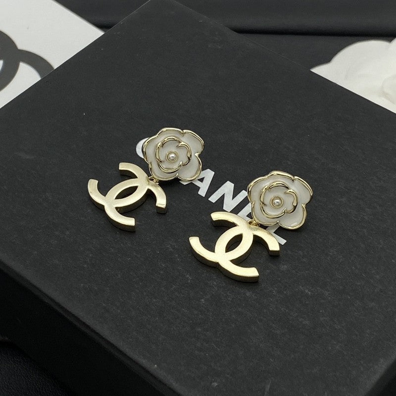 18K Chanel Camellia Earrings