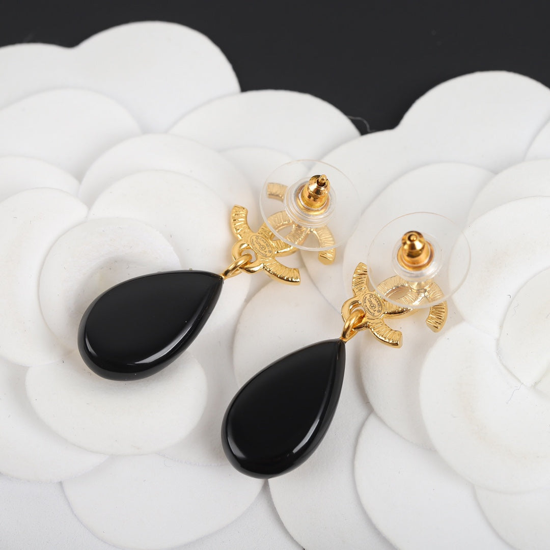 18K Chanel Camellia Pendant Earrings