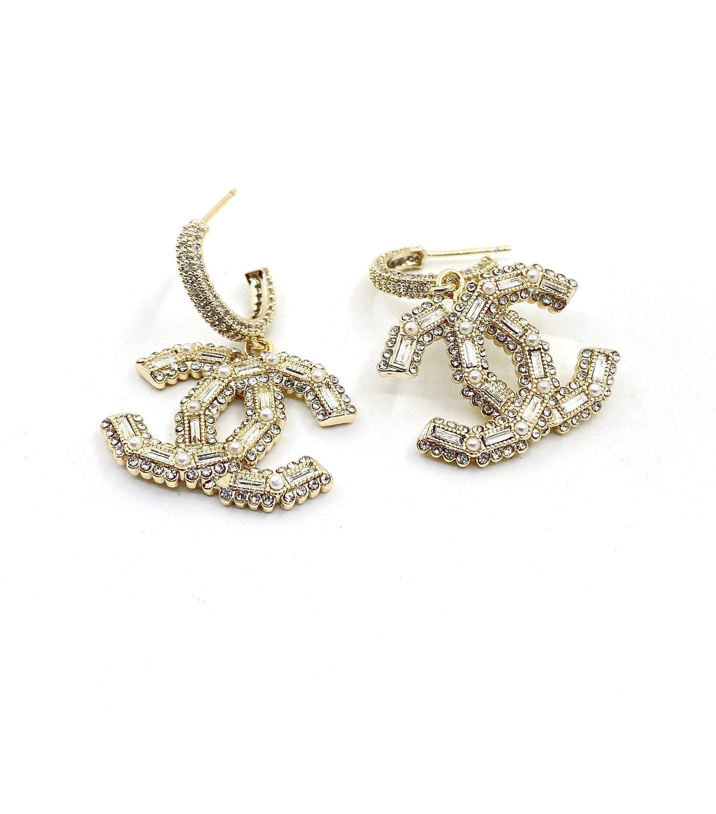 18K Chanel Crystals Earrings