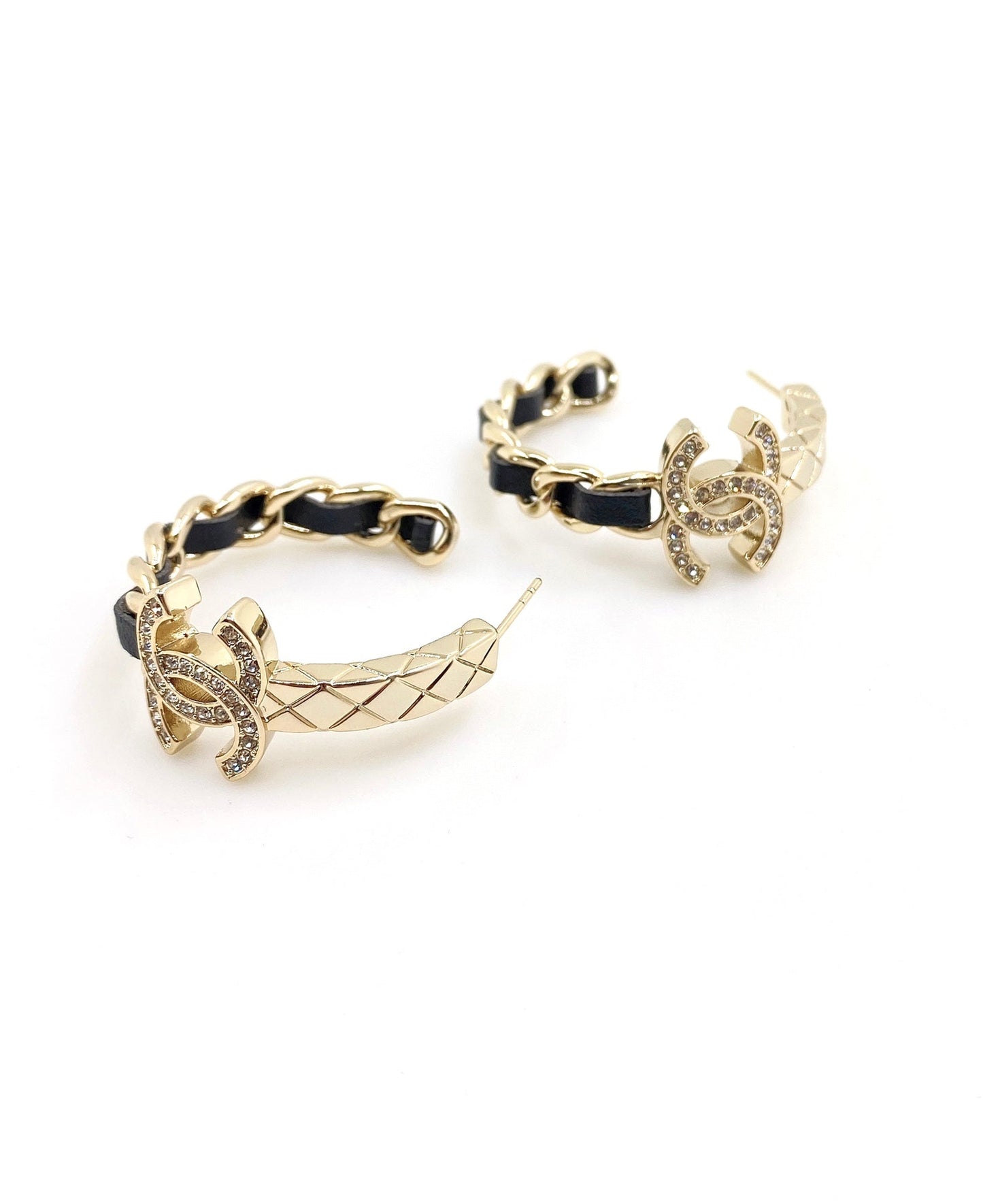 18K Chanel Black Open Earrings