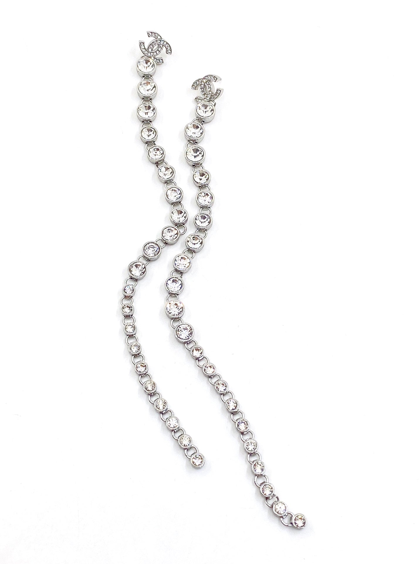 18K Chanel Long Crystals Earrings