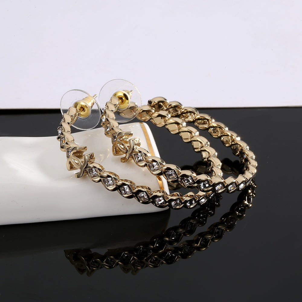 18K Chanel Crystal Earrings