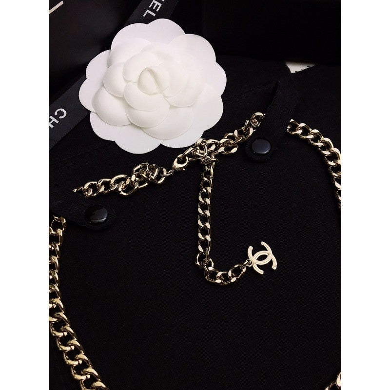 18K Chanel 22S Big Black Logo Necklace