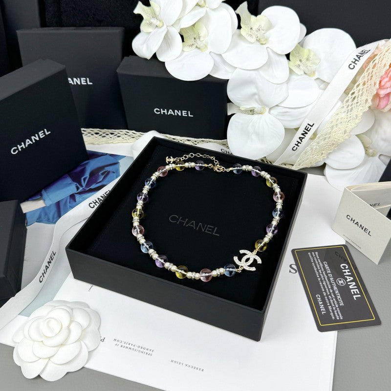 18K Chanel 26C Color Crystal Necklace