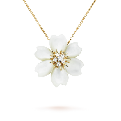 18K Rose De Noel Clip Pendant Necklace