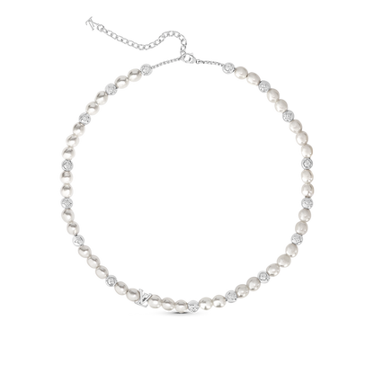 18K Louis Vuitton Monogram Pearls Necklace