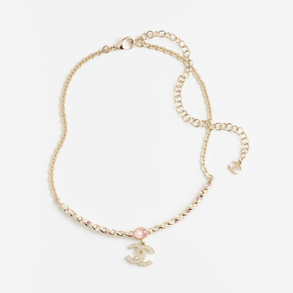 18K  Chanel Pink Crystal Necklace