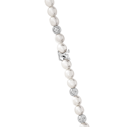 18K Louis Vuitton Monogram Pearls Necklace