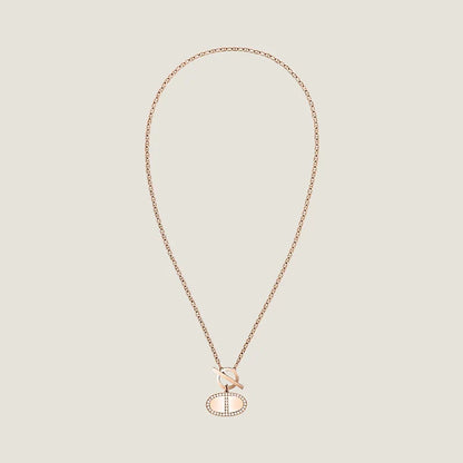 18K Chaine D'ancre Contour Pendant Hermes Necklace