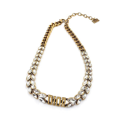 18K Dior Revolution Crystals Gold Tone Choker Necklace