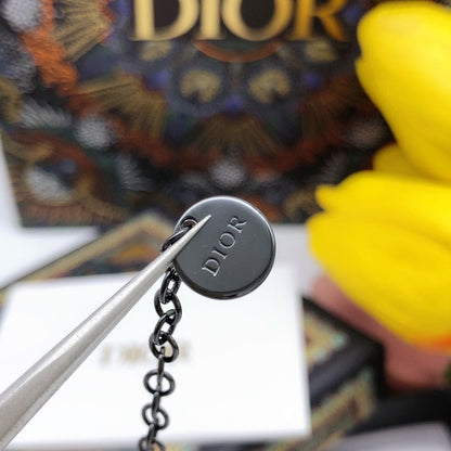 18K Dior Black Crystal Beads Necklace