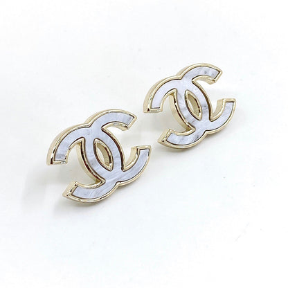 18K  Chanel Marble Earrings
