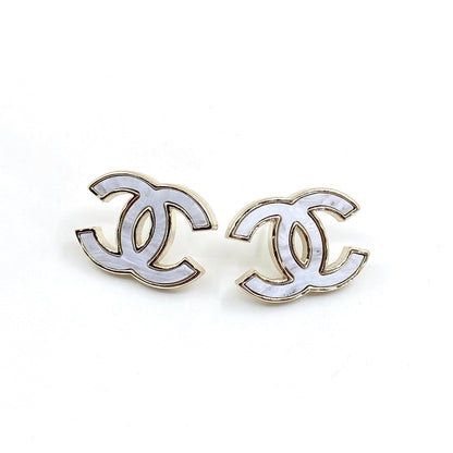 18K  Chanel Marble Earrings