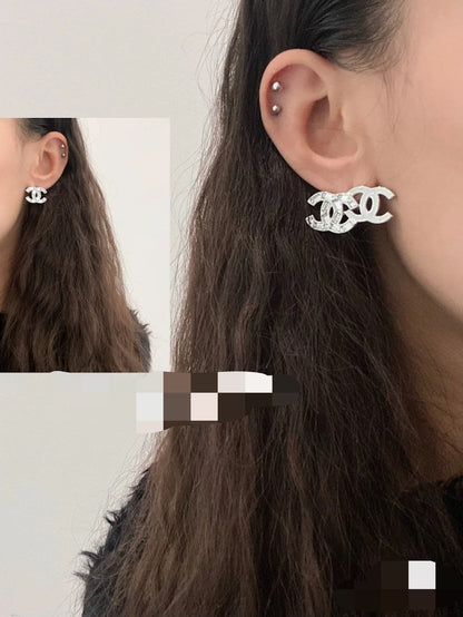 18K  Chanel Crystal Earrings