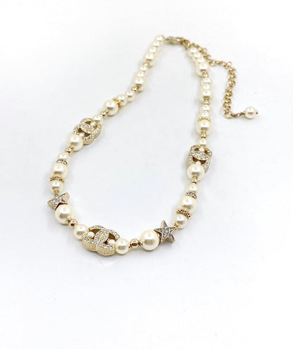 18K  Chanel Pearl Diamonds Necklace