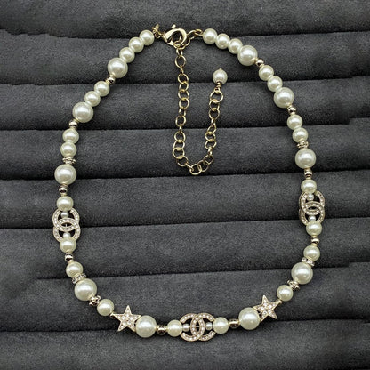 18K  Chanel Pearls & Stars Necklace