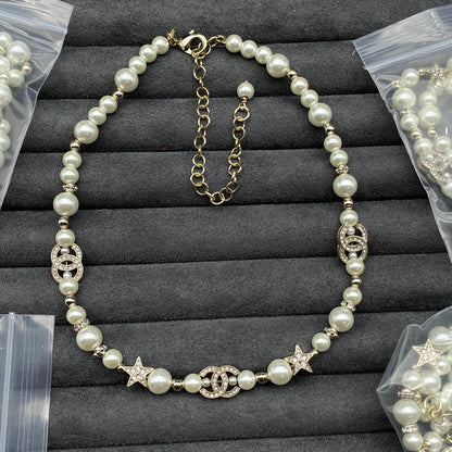 18K  Chanel Pearls & Stars Necklace