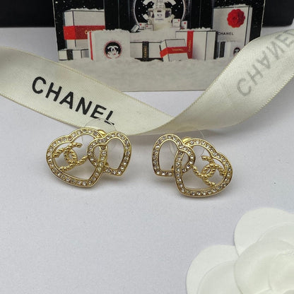 18K  Chanel Heart Diamonds Earrings