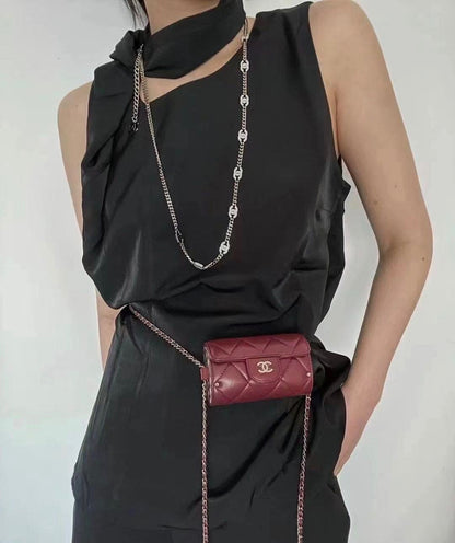 18K Crystal  Chanel Chain Link Necklace