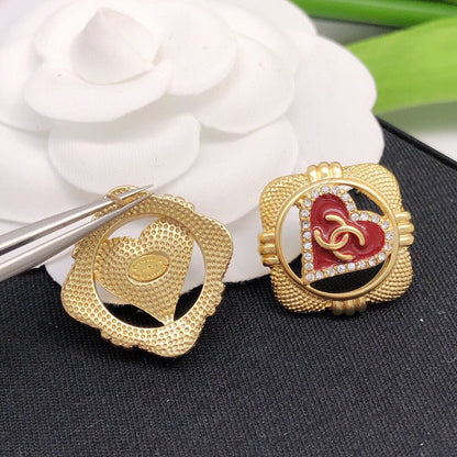 18K  Chanel Heart Vintage Earrings