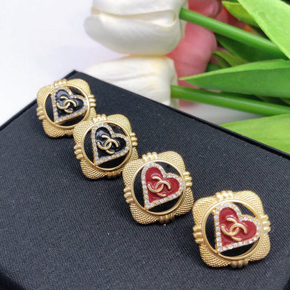 18K  Chanel Heart Vintage Earrings