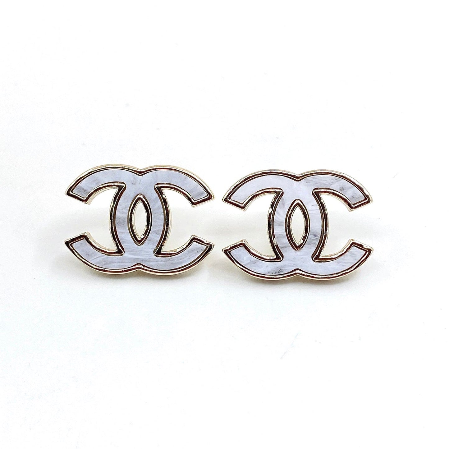 18K  Chanel Marble Earrings
