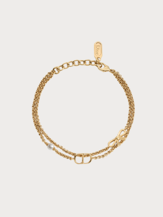 CHRISTIAN DIOR CD Mini Bow Bracelet(Gold)