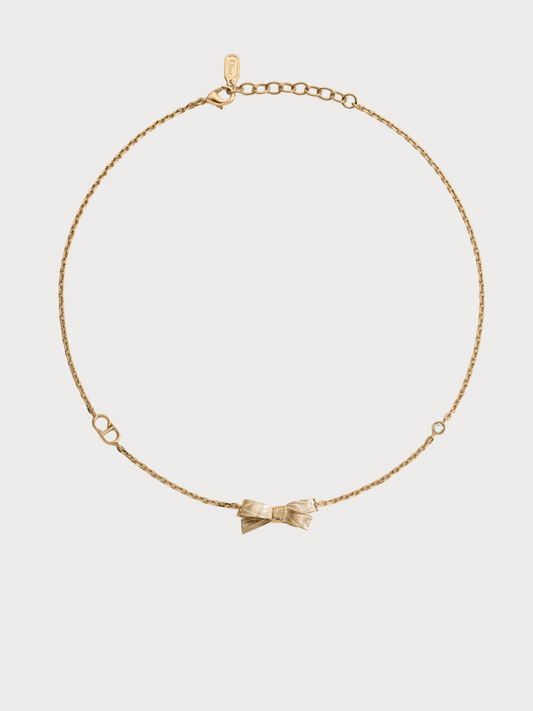 CHRISTIAN DIOR CD Bow Necklace(Gold)