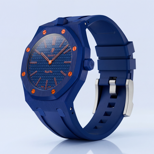 Royal Pop Hybrid Strap — Amber Blue | TPU Strap x Ceramic Case | Band for Swatch × AP Royal Pop (Copy)