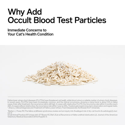 Tofu Cat Litter with Occult Blood Test Particles