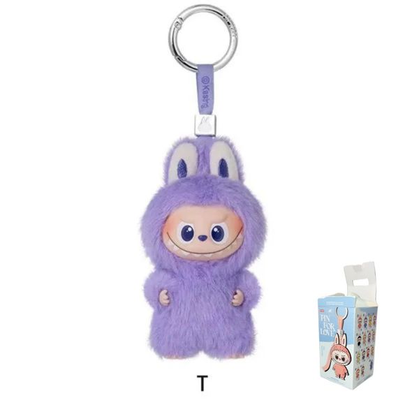 POP MART Labubu V4 The Monsters Pin For Love Alphabet Plush Pendant - Letter T