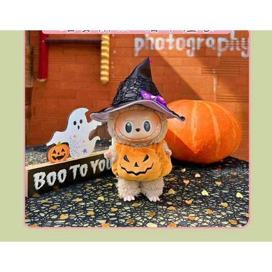 Labubu Boo To You! Halloween Outfit (Black/Orange) - Clothing for Labubu