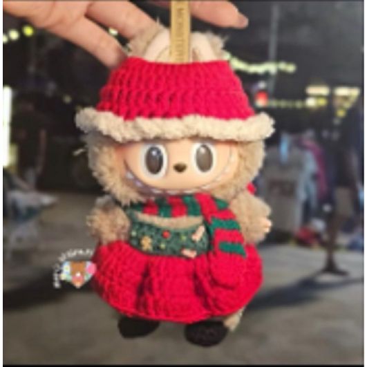 Labubu Mrs. Claus Christmas Outfit (Red/White) - Clothing for Labubu