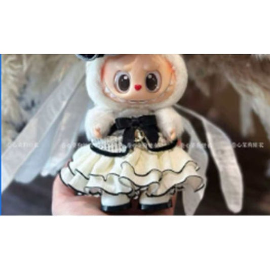 Labubu Elegant Party Outfit V2 No Hat (Black/White) - Clothing for Labubu