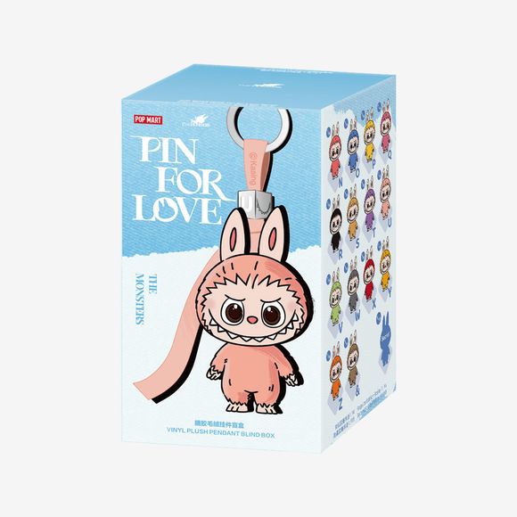 POP MART Labubu V4 The Monsters Pin For Love Alphabet Plush Pendant - Letter V