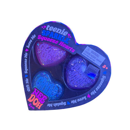 NeeDoh Teenie Sparkle Squeeze Hearts 3-Pack – Korean Import