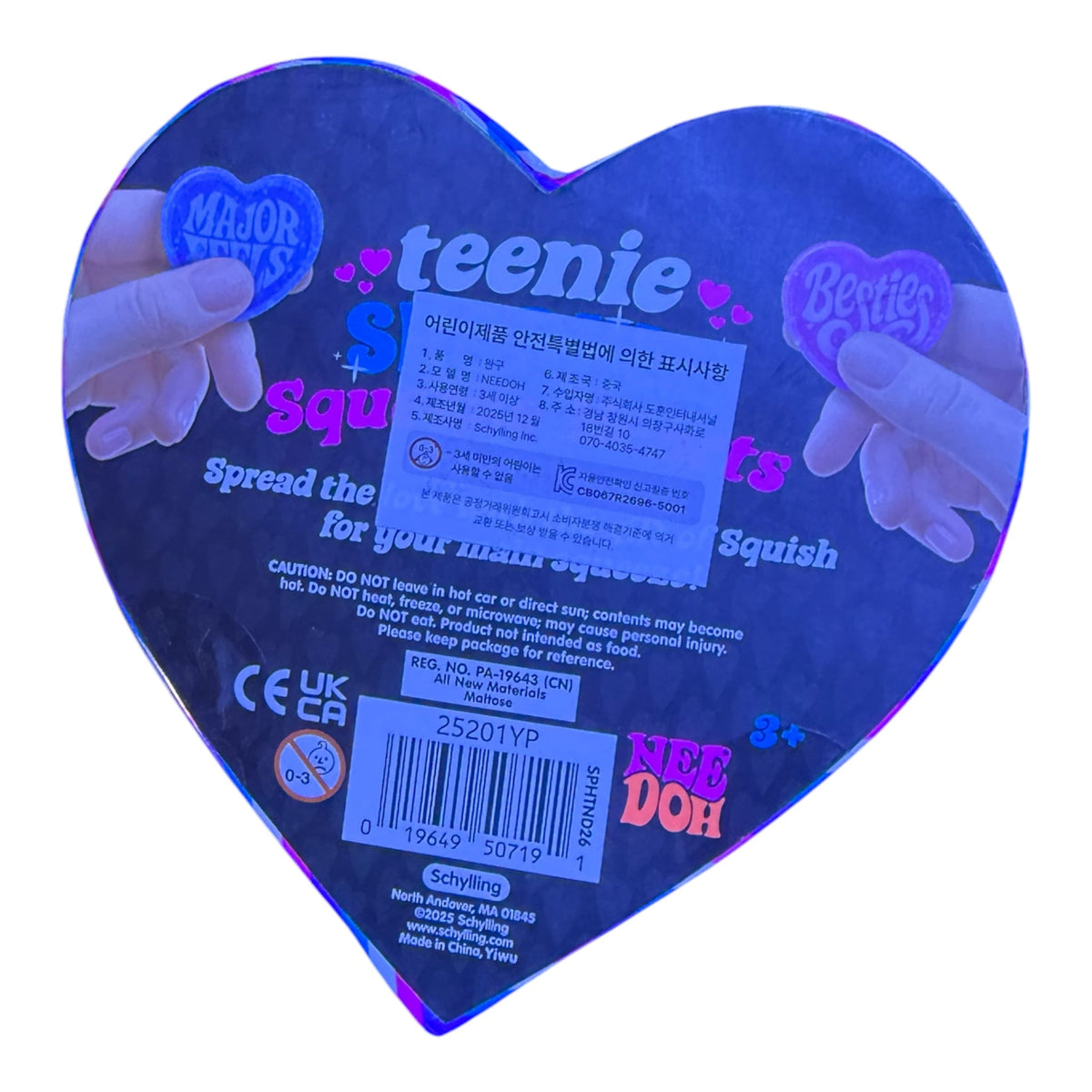 NeeDoh Teenie Sparkle Squeeze Hearts 3-Pack – Korean Import
