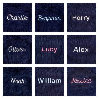 Bashful Fudge Puppy with Personalized Navy Jumper