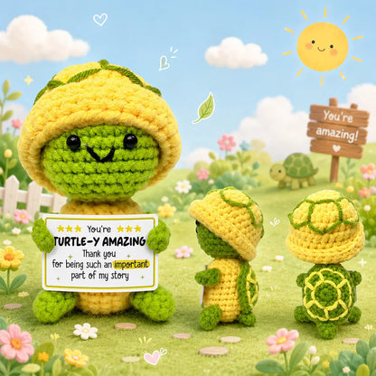 Positive Pocket Hug Mini Crochet Stuffed Doll Handmade Knitted Plush Potato Turtle Duck Funny Support Gift for Friend Home Decor