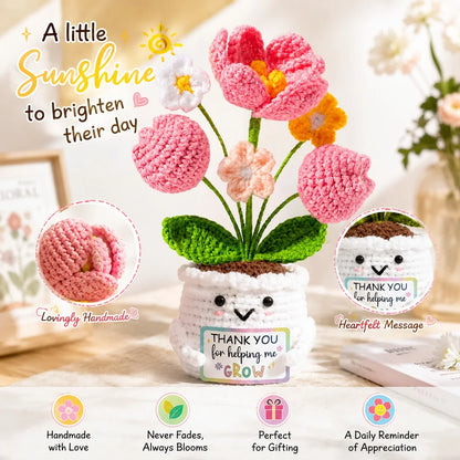 Positive Pocket Hug Mini Crochet Stuffed Doll Handmade Knitted Plush Potato Turtle Duck Funny Support Gift for Friend Home Decor