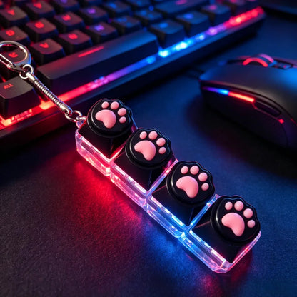 NEW LED Keyboard Keychain Fidget Toys Crystal Clicker Sensory Toy for Stress Relief Keyboard Keychain Fidget Toy for Adults Kids