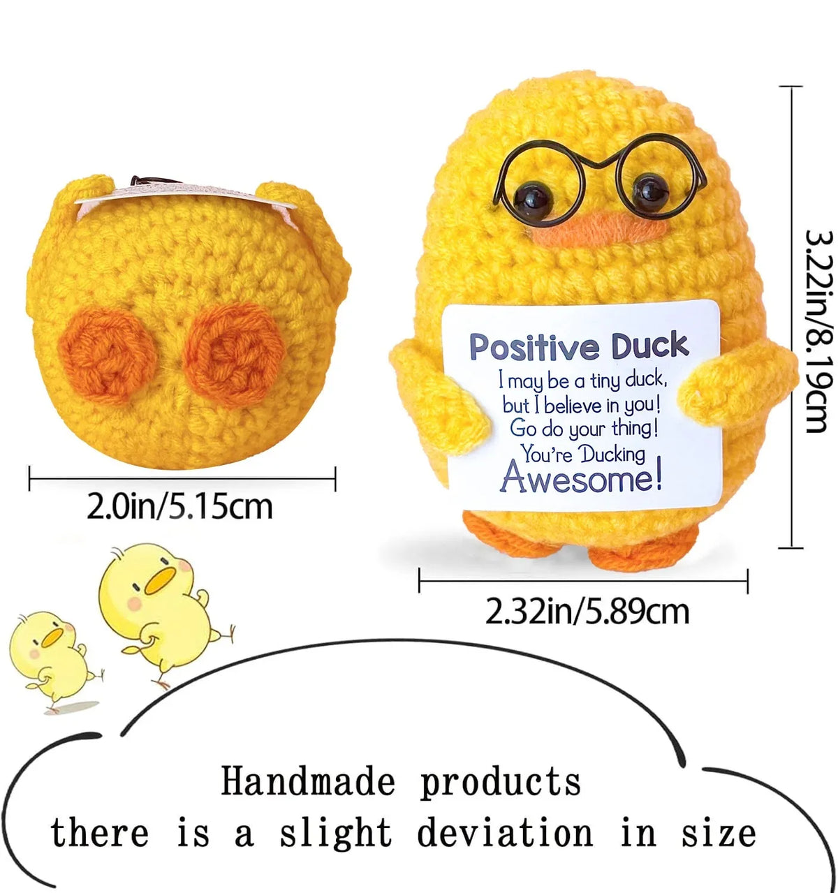 Positive Pocket Hug Mini Crochet Stuffed Doll Handmade Knitted Plush Potato Turtle Duck Funny Support Gift for Friend Home Decor