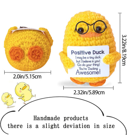 Positive Pocket Hug Mini Crochet Stuffed Doll Handmade Knitted Plush Potato Turtle Duck Funny Support Gift for Friend Home Decor