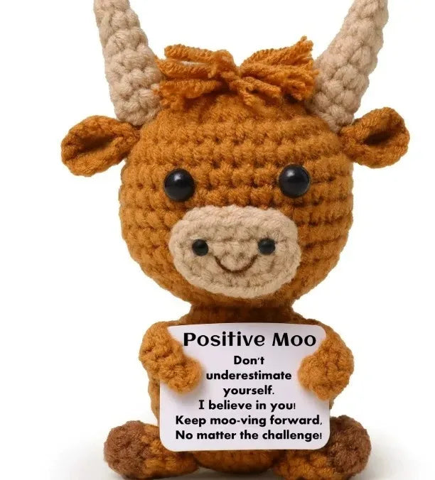 Positive Pocket Hug Mini Crochet Stuffed Doll Handmade Knitted Plush Potato Turtle Duck Funny Support Gift for Friend Home Decor