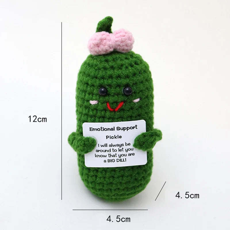 Positive Pocket Hug Mini Crochet Stuffed Doll Handmade Knitted Plush Potato Turtle Duck Funny Support Gift for Friend Home Decor