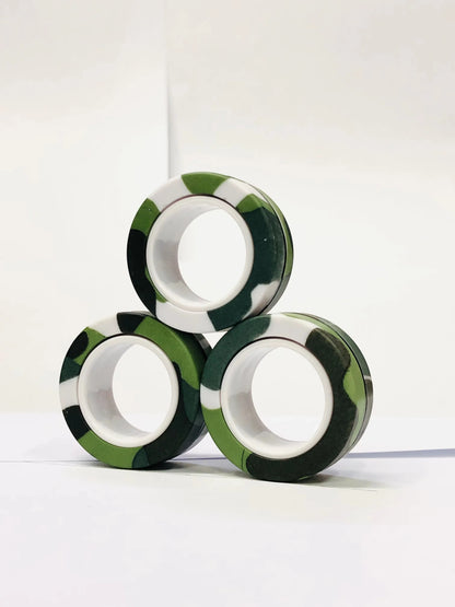 3pcs Fidget Toy Set Finger Magnetic Rings Colorful Adult Magnets Spinner Rings for Relieve Stress Anxiety Relief Therapy